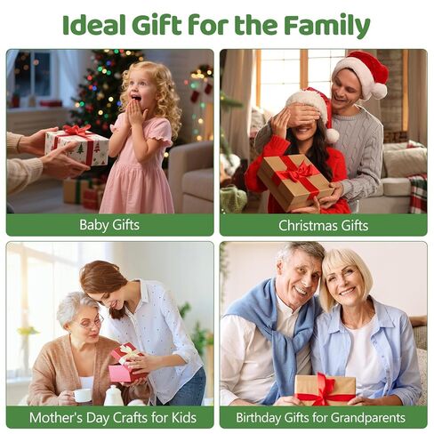 طقم العائلة المصنوعة من اليدين مع الخفيفة ، ويدني يدوية ديي وأصمة أبعاد التذكار يدويًا ، وهدايا عائلية مع 5 طلاء آمن من الأطفال غير السامة ، وهدية أفكار للآباء والأمهات الجدد ، وعيد الأب ، عيد الأم in Kuwait