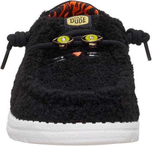 HEYDUDE Women’s Wendy Black Cat | Halloween Shoes for Women, Cozy Sherpa Slip-On Loafers with Cute Cat Ears & Face | Lightweight Comfortable Casual Fall Footwear for Women & Girls in Saudi Arabia