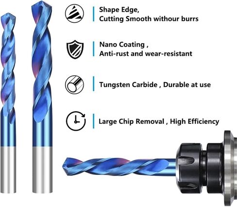 1-12mm Blue Coated Hard Alloy Drill bit, Suitable for CNC Machine Tools(10x35x65) in Saudi Arabia