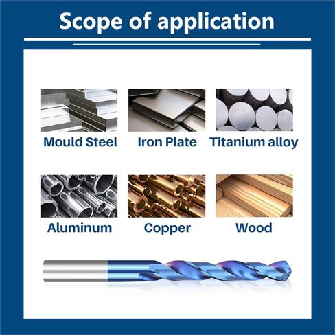 1-12mm Blue Coated Hard Alloy Drill bit, Suitable for CNC Machine Tools(10x35x65) in Saudi Arabia