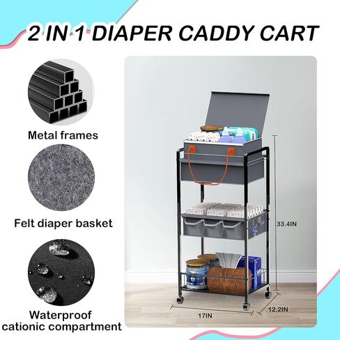 بيبي حفاضات CADDY تنظيم -3 طبقة رولينجدير العربة حديثي الولادة الأساسيات DIAPER2IN1 CADDY مع المقسم in Kuwait