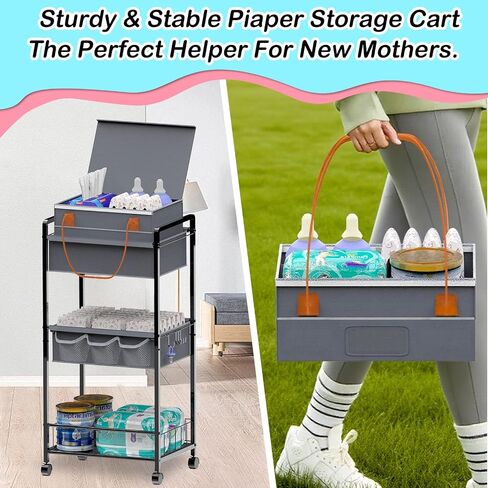 بيبي حفاضات CADDY تنظيم -3 طبقة رولينجدير العربة حديثي الولادة الأساسيات DIAPER2IN1 CADDY مع المقسم in Kuwait