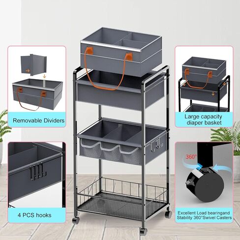 بيبي حفاضات CADDY تنظيم -3 طبقة رولينجدير العربة حديثي الولادة الأساسيات DIAPER2IN1 CADDY مع المقسم in Kuwait
