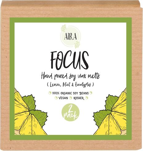 Aira Soy Wax Melt - Organic, Vegan, Kosher, Scented Soy Wax Cubes w/ Essential Oil Blends - No Chemical 100% Soy Wax Melts for Electric/Tealight Melters - Hand-poured Soy Tarts - Stress Relief -2 Pack in Saudi Arabia