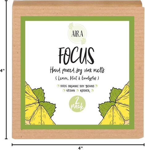 Aira Soy Wax Melt - Organic, Vegan, Kosher, Scented Soy Wax Cubes w/ Essential Oil Blends - No Chemical 100% Soy Wax Melts for Electric/Tealight Melters - Hand-poured Soy Tarts - Stress Relief -2 Pack in Saudi Arabia
