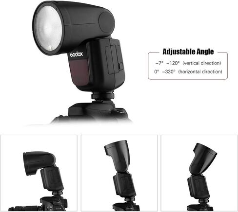 Godox V1N الكاميرا المهنية Flash Speedlite Speedlight Head Wireless 2.4g Fresnel Zoom لـ Nikon D5300 D750 D850 D7100 Z7Cameras Camcorder for Wedding Portrait Studio Photography in Saudi Arabia