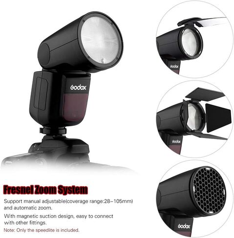 Godox V1N الكاميرا المهنية Flash Speedlite Speedlight Head Wireless 2.4g Fresnel Zoom لـ Nikon D5300 D750 D850 D7100 Z7Cameras Camcorder for Wedding Portrait Studio Photography in Saudi Arabia