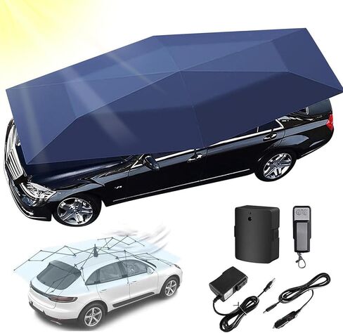 Fully Automatic Car Umbrella with Remote Control | Car Cover Tent Umbrella | Sun and Weather Shelter | Portable Folded Carport | for Ourdoor Car Protection(Blue 5.2M) in Saudi Arabia