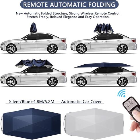 Fully Automatic Car Umbrella with Remote Control | Car Cover Tent Umbrella | Sun and Weather Shelter | Portable Folded Carport | for Ourdoor Car Protection(Blue 5.2M) in Saudi Arabia