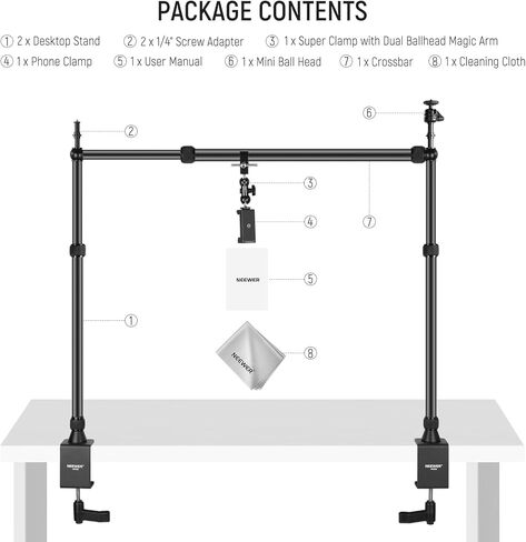 NEWER NK002 Camera Camera Mount Platform مع حامل الهاتف/2 رؤوس الكرة/القماش/CLAMP SUPR in Saudi Arabia