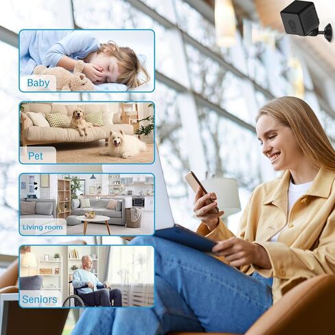 Wireless WiFi Security 4K Camera Home Mini Camera Indoor Camera صغيرة في الهواء الطلق كاميرات محمولة في الهواء الطلق منزل صغير مربية الكلاب الكاميرا الكاميرا بطارية الكاميرا الجسدية 148 زاوية واسعة الكشف عن حركة الرؤية in Kuwait