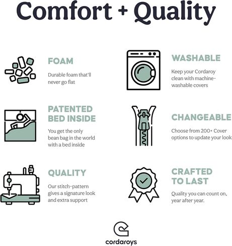 كوردارويز وسادة اصطدام حسية من قماش كوردروي للاطفال والكبار، سجادة اصطدام للاطفال مع حشوة اسفنجية ناعمة، رمادي in Kuwait