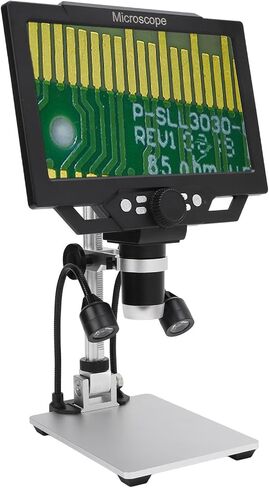 Digital Microscope 1600X, 1080P USB Magnifier with 8 Adjustable LED Lights, 9 Inch LCD Screen, Photo Video, PC View for 8.1 10, for OS x10.5 or Higher in Saudi Arabia