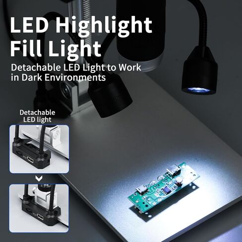Digital Microscope 1600X, 1080P USB Magnifier with 8 Adjustable LED Lights, 9 Inch LCD Screen, Photo Video, PC View for 8.1 10, for OS x10.5 or Higher in Saudi Arabia