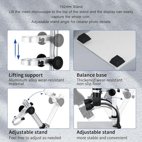 Digital Microscope 1600X, 1080P USB Magnifier with 8 Adjustable LED Lights, 9 Inch LCD Screen, Photo Video, PC View for 8.1 10, for OS x10.5 or Higher in Saudi Arabia