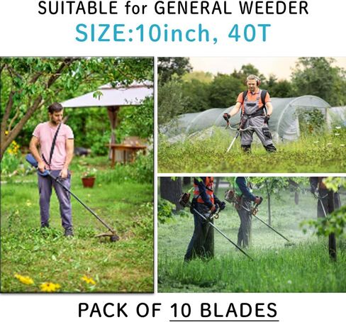 Circular Saw Blades 10 Pack 10" x 40T Carbide Tip Table Saw Steel Cutting Blades for Weed Eater Trimmer, Replacement, Bore 1" in Saudi Arabia