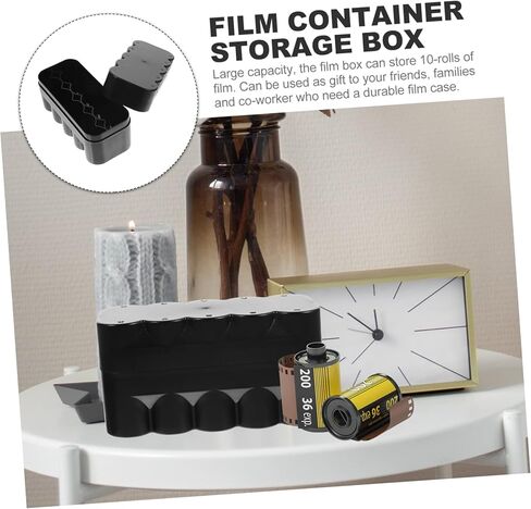balacoo Black Film Container Storage Box Hard Plastic Film Canisters Holder with Shockproof Design Large Capacity Camera Reel Case and Protection in Saudi Arabia