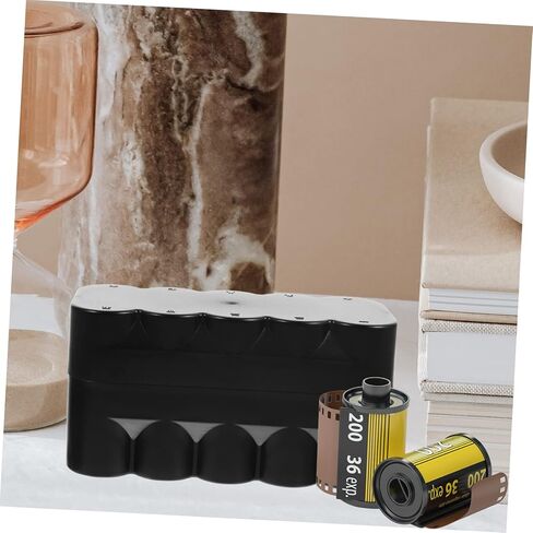 balacoo Black Film Container Storage Box Hard Plastic Film Canisters Holder with Shockproof Design Large Capacity Camera Reel Case and Protection in Saudi Arabia
