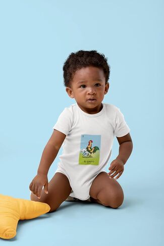 Pop Threads El Gallo Rooster Loteria Card Mexican Bingo Infant Baby Boy Girl Bodysuit in Saudi Arabia