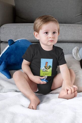 Pop Threads El Gallo Rooster Loteria Card Mexican Bingo Infant Baby Boy Girl Bodysuit in Saudi Arabia