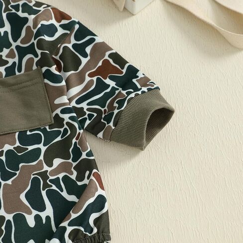 GOOCHEER Newborn Infant Baby Boy Fall Romper Outfit Camouflage Long Sleeve Bodysuit Jumpsuit Clothes in Saudi Arabia