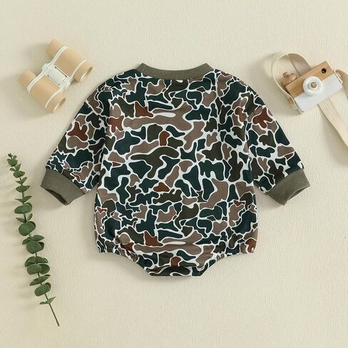 GOOCHEER Newborn Infant Baby Boy Fall Romper Outfit Camouflage Long Sleeve Bodysuit Jumpsuit Clothes in Saudi Arabia