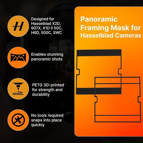 SplashNColor Framing Mask Compatible with Hasselblad Medium Format Cameras - X2D, 907X, X1D II 50C, H6D, 500C, SWC, XCD, Lens Accessory for Panoramic Shooting in Saudi Arabia