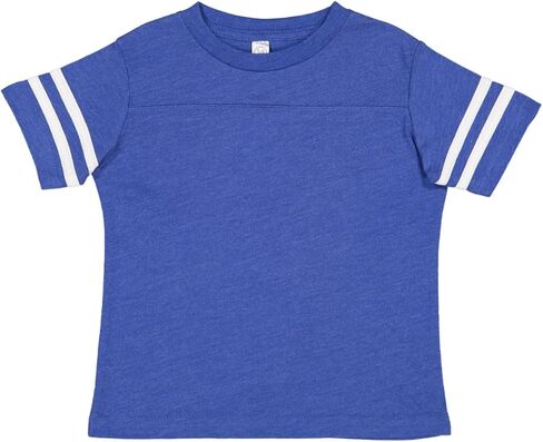 RABBIT SKINS Toddler Fine Jersey Short Sleeve Football Tee, Vintage Royal/Blended White, 4T in Saudi Arabia