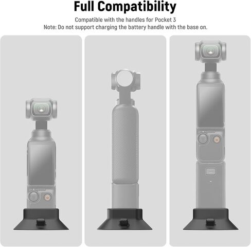 NEEWER Charging Adapter Base Compatible with DJI Osmo Pocket 3 Gimbal, Type C Charging with 1/4" Thread Arca Type Dovetail, Magnetic Folding Fingers for Tripod & Action Camera Mount Accessories, AC018 in Saudi Arabia