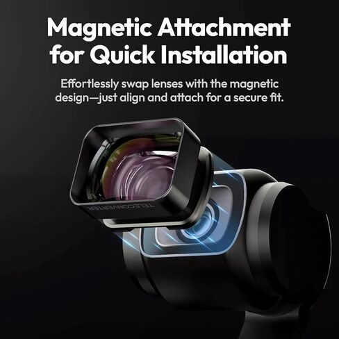 عدسة تليفوتوغرافية متوافقة مع DJI Osmo Pocket 3 Teleconverter للتكبير والتصوير بعيد المدى ، مرفق بصري للتصوير والتصوير الفوتوغرافي المحسن in Kuwait
