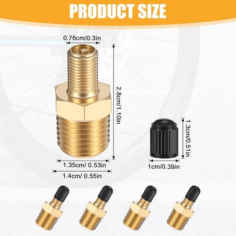 4 PCS محول نفخ الهواء النحاسي ، موصل نفخ الإطارات لضاغط الهواء المحمول ، 1/4 نا (م) إلى صمام شريدر قياسي (م) ، لضاغط الهواء المحمول التلقائي/المضخة ، خرطوم الهواء in Saudi Arabia