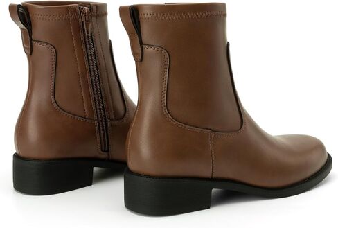 Athlefit Women's Onkle Boots chunky Low Heel Fashion Fashion Round Toe Side Side Short Chelsea Boots in Saudi Arabia