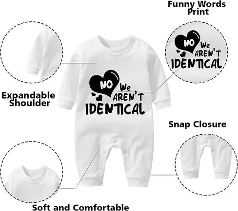 YSCULBUTOL Baby Twins Bodysuit We Are Twins Triplets Newborn Infant Baby Girl Clothes in Kuwait
