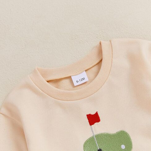 nzndshd baby boy birl girl clothes golf golf تطريز طويل الأكمام سراويل قميص من النوع الثقيل مجموعة ملابس شتوية للجنسين 6-24 أشهر in Kuwait