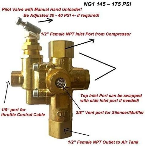 IEE NG1 1/2 "x 1/2" NPT Gas Air Compressor empressor check combo 145 - 175 in Saudi Arabia