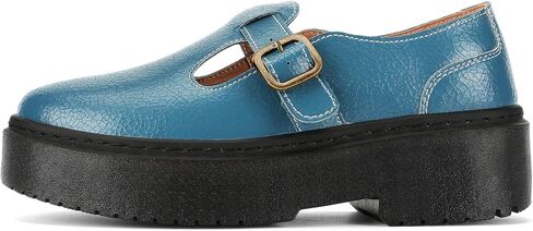 Women's Mary Jane Flats - Comfortable Vintage Style Shoes with Chunky Heel & Adjustable Strap-Fashion Casual Flats for Women in Saudi Arabia