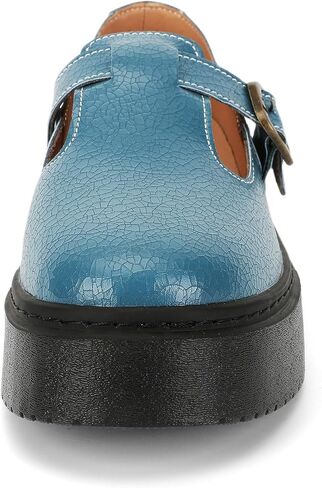 Women's Mary Jane Flats - Comfortable Vintage Style Shoes with Chunky Heel & Adjustable Strap-Fashion Casual Flats for Women in Saudi Arabia