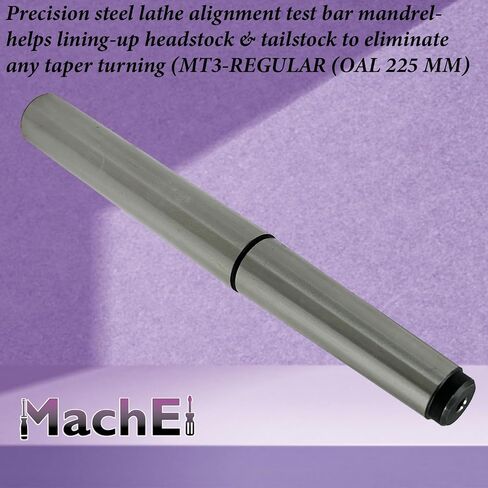 Machel Precision Steel Teke Test Test Bar Mandrel-Helps بطانة Headstock & Tailstock للتخلص من أي تحول تفتق (MT3-regular (OAL 225 مم)) in Saudi Arabia