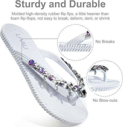 LAVAU Flip Flops for Women Dressy Rhinestone Thong Sandals for Summers Dress Beach in Kuwait