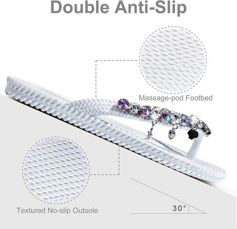 LAVAU Flip Flops for Women Dressy Rhinestone Thong Sandals for Summers Dress Beach in Kuwait