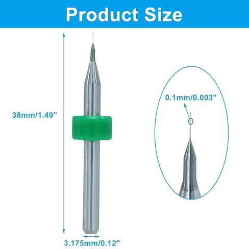 10 Pcs PCB Micro Drill Bit Set, 1/8" Shank 0.4mm Micro Drill Bit in Kuwait