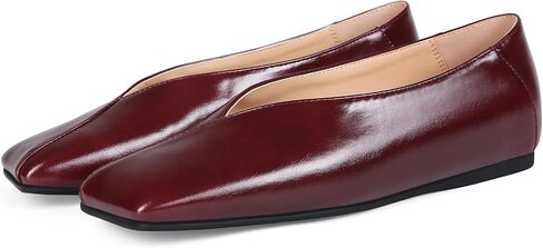 Square Toe Ballet Flats for Women Soft Leather Shoes Slip On Loafer Flats Comfortable Casual Dress Shoes in Kuwait