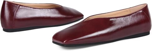Square Toe Ballet Flats for Women Soft Leather Shoes Slip On Loafer Flats Comfortable Casual Dress Shoes in Kuwait