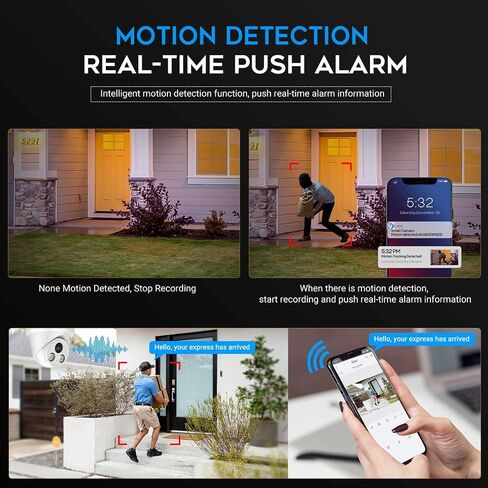 VIKYLIN 5MP PoE IP Camera with Audio, Full Metal Turret Security Camera Outdoor with Human Vehicle Detection, Smart Dual Light Color Night Vision with 114° FOV, WDR, IP67 Waterproof,NDAA Compliant in Saudi Arabia