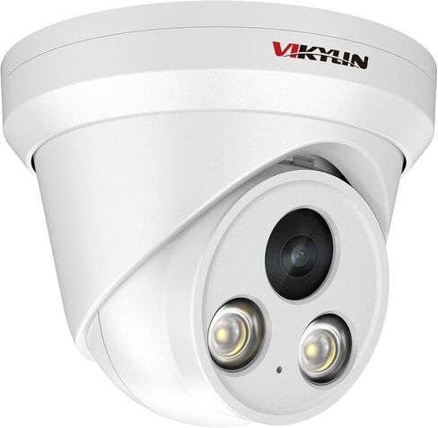 VIKYLIN 5MP PoE IP Camera with Audio, Full Metal Turret Security Camera Outdoor with Human Vehicle Detection, Smart Dual Light Color Night Vision with 114° FOV, WDR, IP67 Waterproof,NDAA Compliant in Saudi Arabia