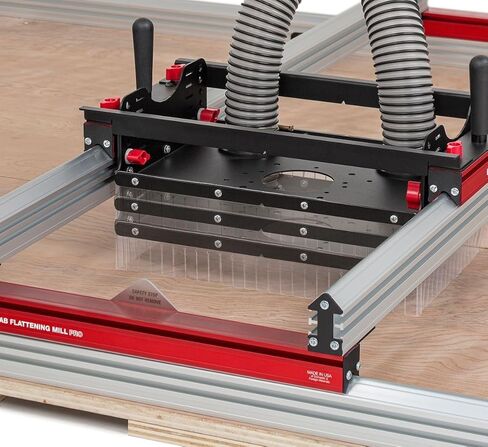Woodpeckers Slab Flattening Mill Pro, Extended, 48"x134" Capacity, USA Made Wood Slab Leveling Jig, Integrated Dust Collection, Router Sled, Rails, Clamping Dogs in Saudi Arabia