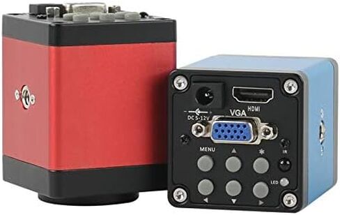 Zoom العمودي المهني 3.5x-90x مجهر ستيريو ثلاثي الدنيوي Simul-Focal+HDMI VGA 14MP المجهر متوافق مع لحام PCB (7 45x (1x) كاميرا زرقاء) in Kuwait