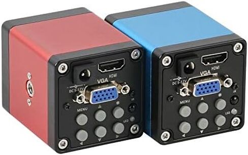 Zoom العمودي المهني 3.5x-90x مجهر ستيريو ثلاثي الدنيوي Simul-Focal+HDMI VGA 14MP المجهر متوافق مع لحام PCB (7 45x (1x) كاميرا زرقاء) in Kuwait