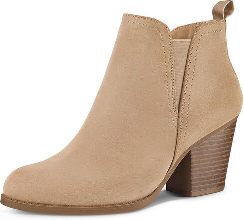 Mysoft Women's Onkle Boots v Cut Side Side Side Plant Careed Cykeny Cheel Booties with side zipper in Saudi Arabia