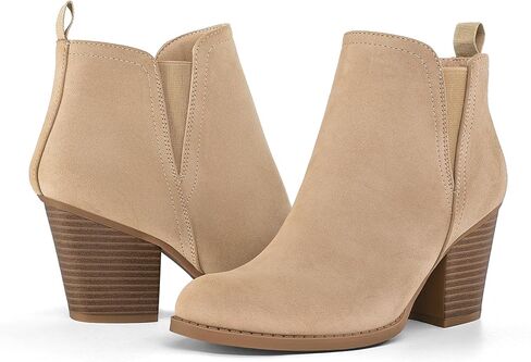 Mysoft Women's Onkle Boots v Cut Side Side Side Plant Careed Cykeny Cheel Booties with side zipper in Saudi Arabia